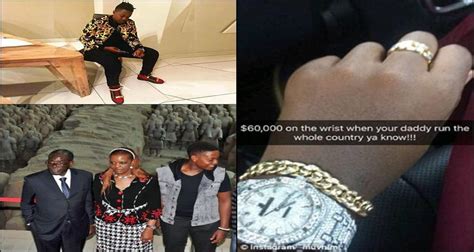 Mugabe’s son pours champagne over his £45k diamond watch as 